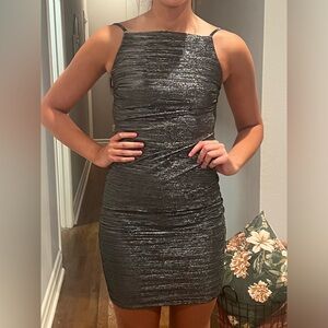 Vintage 90’s dress, Aqua Blues brand,metallic, low back cocktail / homecoming